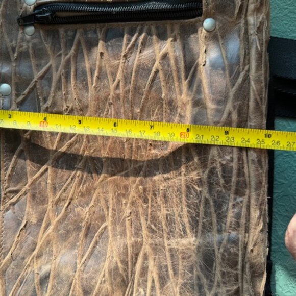 Brown embossed Leather crossbody/backpack/handle by Uberolo - Picture 10 of 10